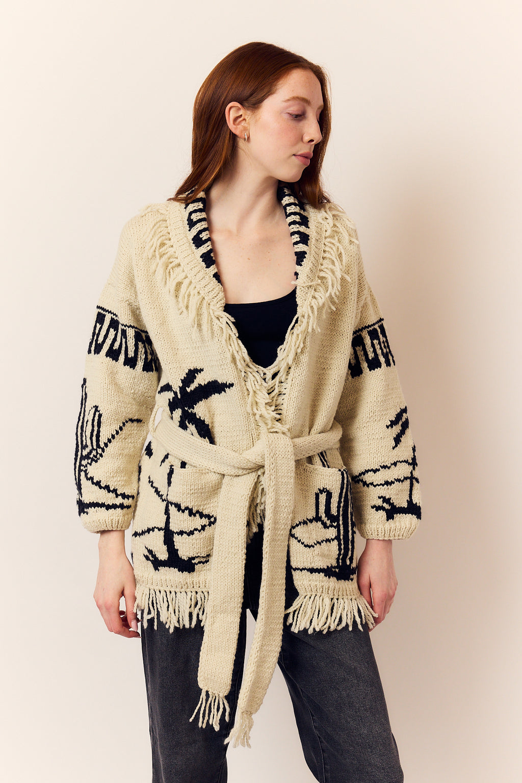 Las Palma's Belted Cardigan